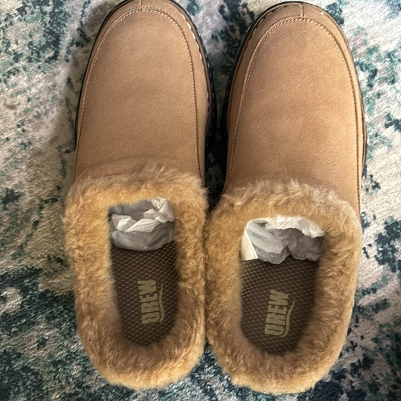 Palmer by Drew slip on clog / slipper camel microsuede size 9,5 4w x wide NEW - Picture 1 of 5